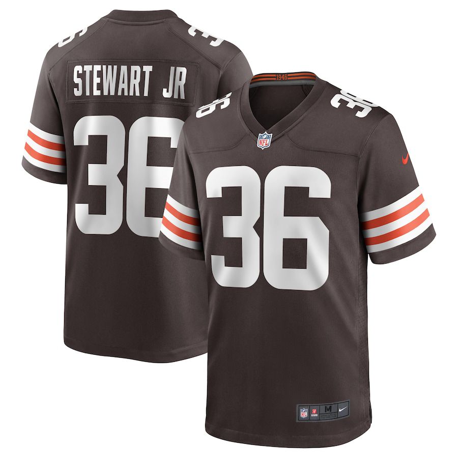 Men Cleveland Browns #36 M.J. Stewart Jr Nike Brown Game NFL Jersey->->NFL Jersey